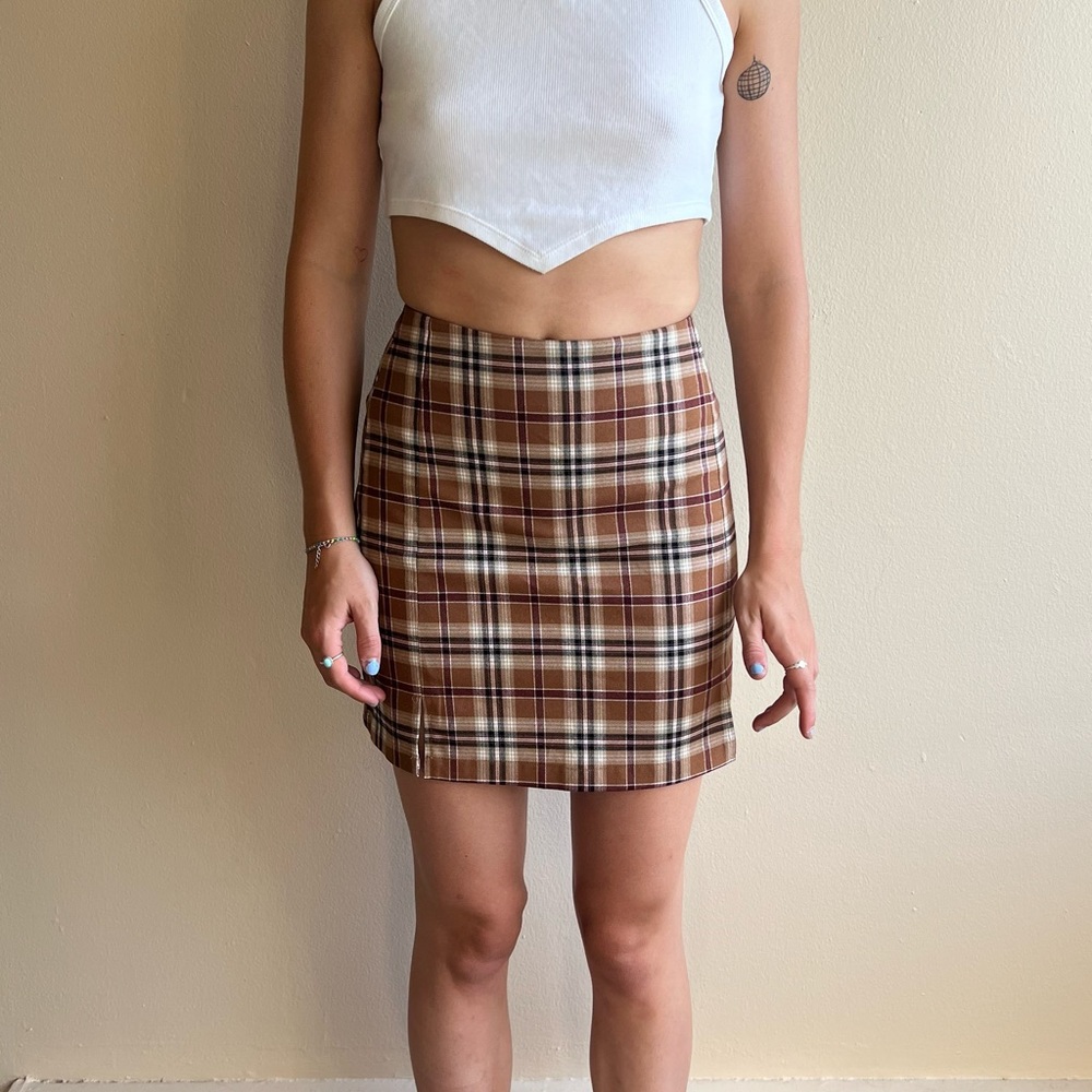 Brandy Melville Plaid Mini Skirt